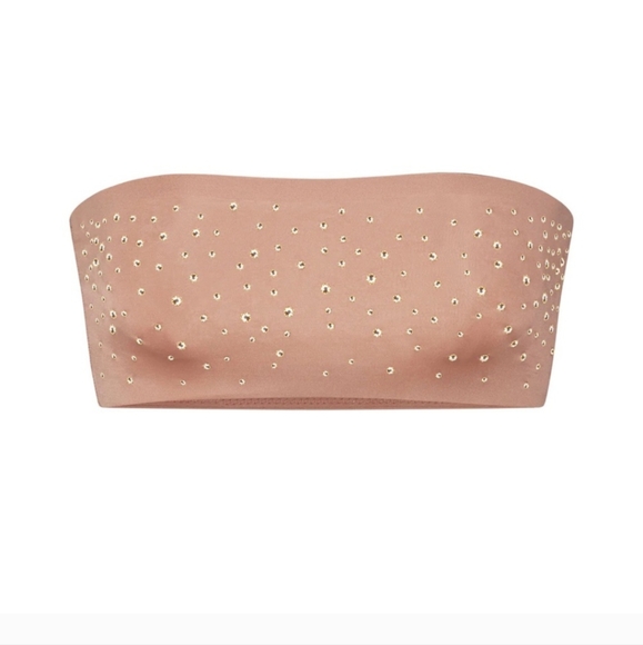 2. NWT SKIMS X SWAROVSKI JELLY SHEER BANDEAU IN SIENNA - Picture 1 of 5